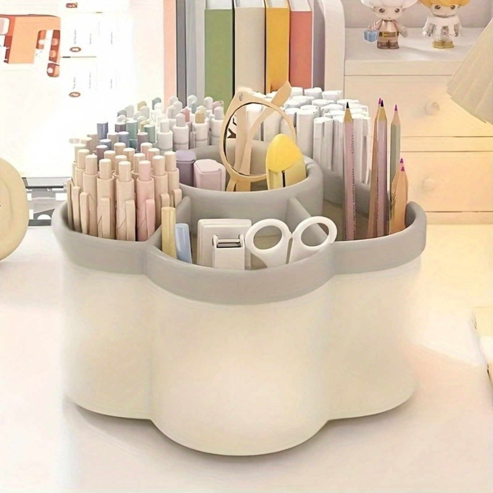 360도 회전이 가능한 데스크탑 수납함으로, 화장 브러 - Ideal Stationery & Office Supply 리뷰 및 가격