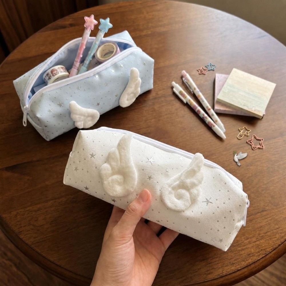 인스타일 스타 프린트 날개 장식 대용량 필통 문구 파우 - Pen Pouch Roll 리뷰 및 가격